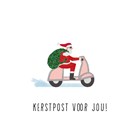 kerstkaart kerstpost voor jou santa op scooter